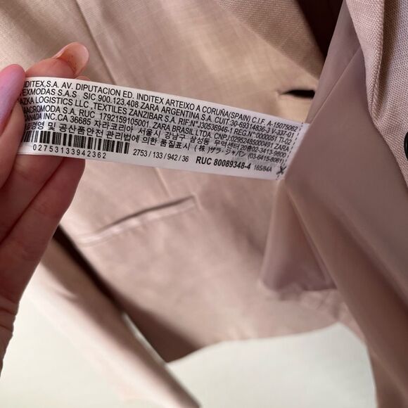 Zara Heathered Tailor Pocketed Button Up Relaxed Lined Blazer Size 4 NEW - Picture 8 of 8
